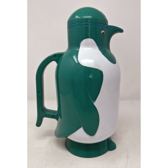 1980s/1990s METROKANE THE PENGUIN THERMAL CARAFE Hot Cold Thermos 1 Quart GREEN - Picture 4 of 12